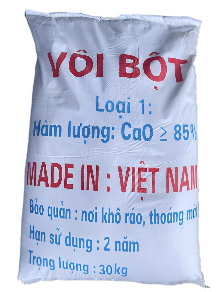 Bột Vôi CaO 85%,  30kg/Bao