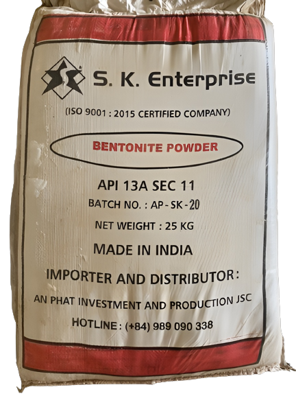 Bột Bentonite Ấn Độ, 25kg/bao