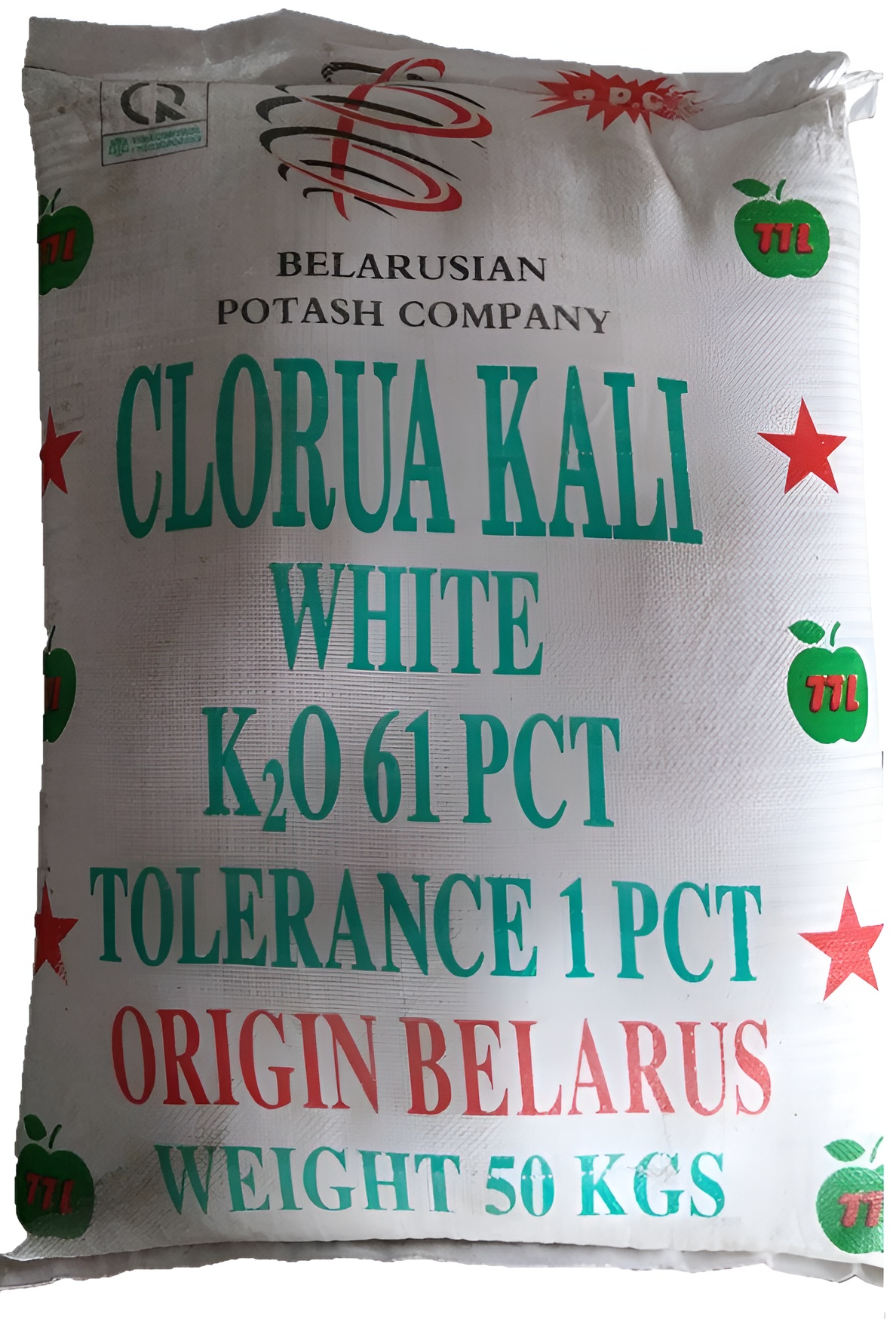 Phân Kali Clorua - KCL (MOP), 50kg/Bao