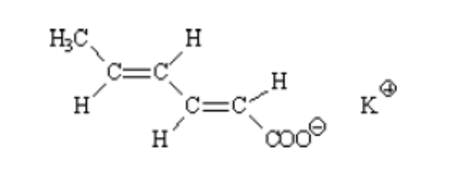 cấu tạo phân tử Potassium Sorbate